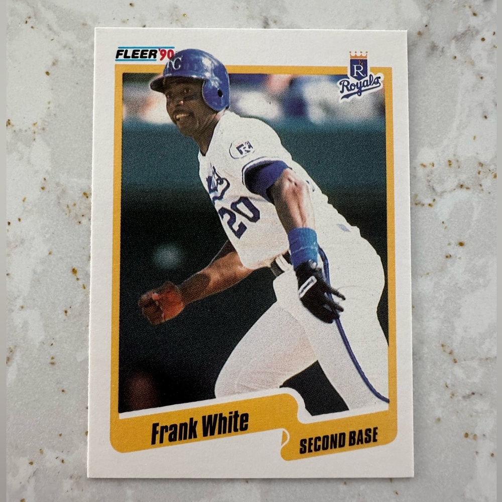 fleer 90 frank white royals baseball card
